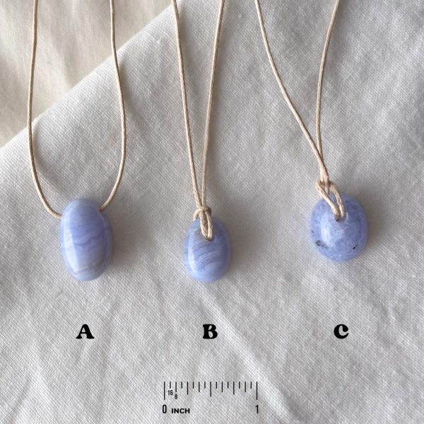 Blue Lace Agate Crystal Minimal Necklace Blue Gemstone Layering Necklace Adjustable Healing Gift Female Power Wedding Gift Something Blue - Image 8