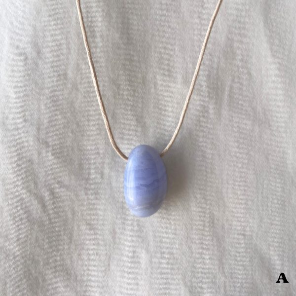 Blue Lace Agate Crystal Minimal Necklace Blue Gemstone Layering Necklace Adjustable Healing Gift Female Power Wedding Gift Something Blue - Image 7