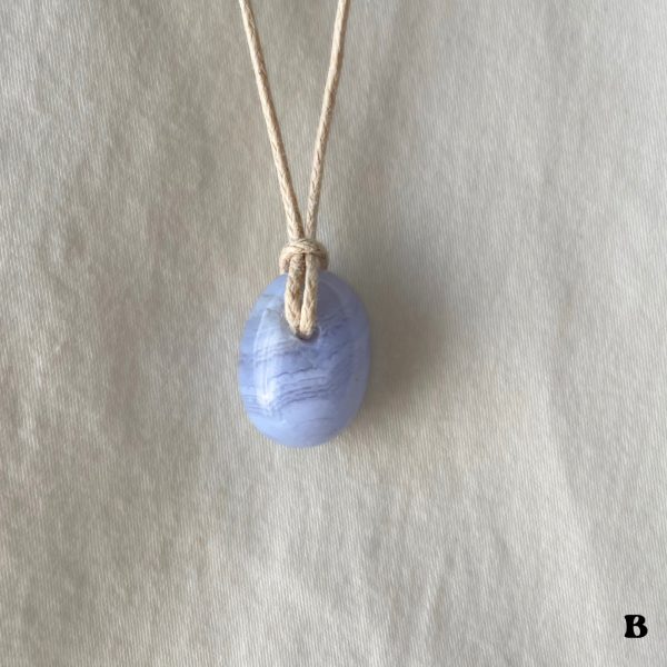 Blue Lace Agate Crystal Minimal Necklace Blue Gemstone Layering Necklace Adjustable Healing Gift Female Power Wedding Gift Something Blue - Image 6