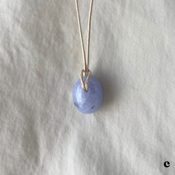 Blue Lace Agate Crystal Minimal Necklace Blue Gemstone Layering Necklace Adjustable Healing Gift Female Power Wedding Gift Something Blue - Image 5