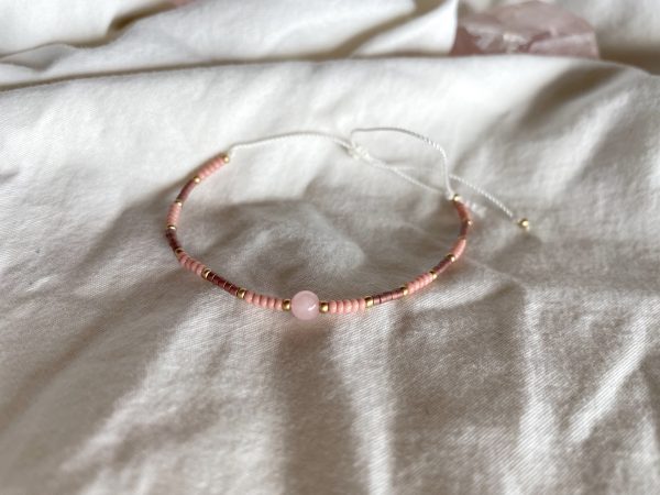 Rose Quartz Pink Beaded Bracelet - Image 2