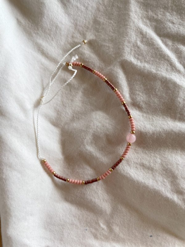 Rose Quartz Pink Beaded Bracelet - Image 3