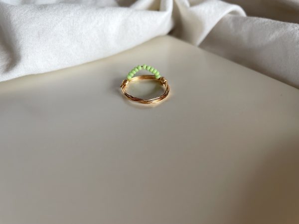 Sunrise Green Bead Wire Ring Fidget Ring Anxiety Ring best friend gift - Image 4