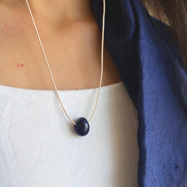 Sodalite Crystal Minimal Necklace Blue Gemstone Layering Necklace Adjustable Healing Gift - Image 2