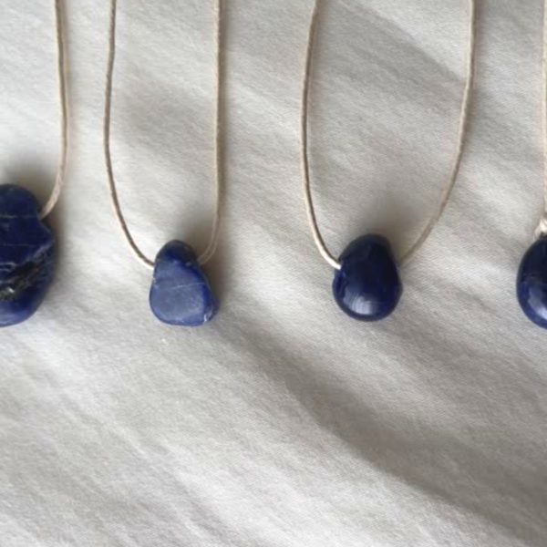 Sodalite Crystal Minimal Necklace Blue Gemstone Layering Necklace Adjustable Healing Gift - Image 6