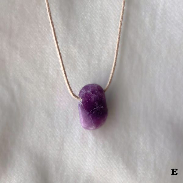 Lilac Lepidolite Necklace Crystal Minimal Necklace Purple Gemstone Layering Necklace Adjustable - Image 8