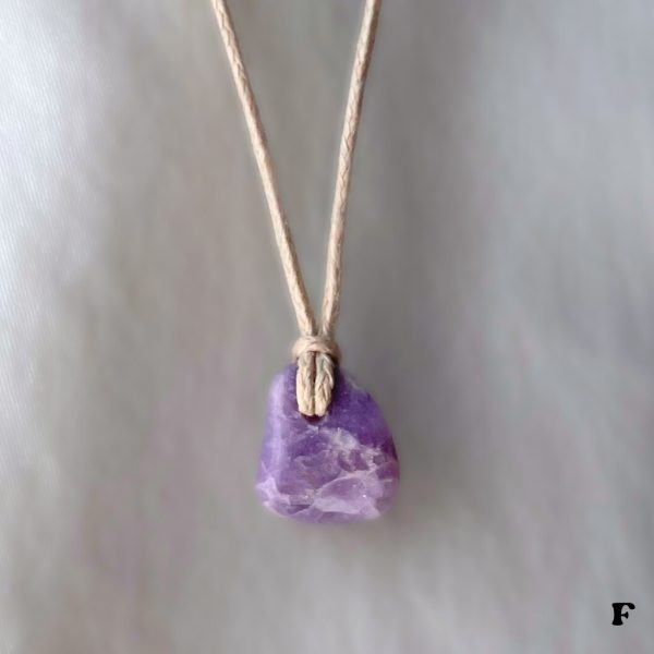 Lilac Lepidolite Necklace Crystal Minimal Necklace Purple Gemstone Layering Necklace Adjustable - Image 7