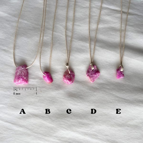 Cobaltian Calcite Necklace Crystal Minimal Necklace Hot Pink Gemstone Layering Necklace Adjustable - Image 9