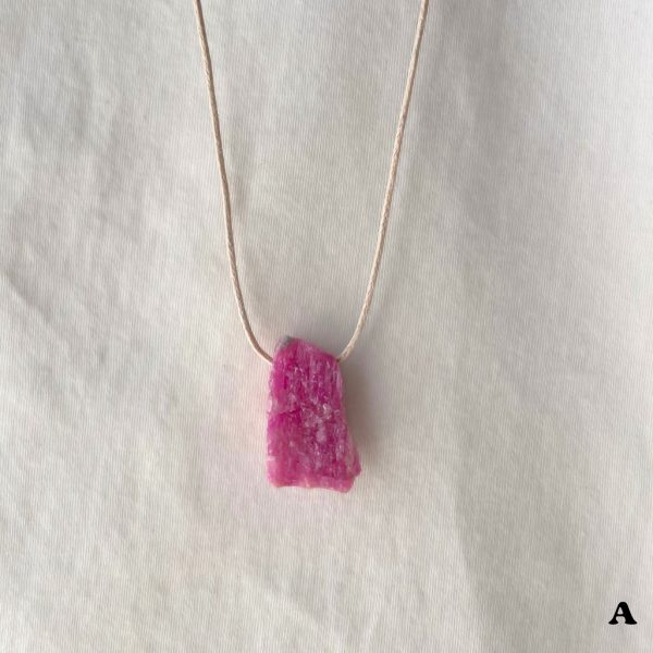 Cobaltian Calcite Necklace Crystal Minimal Necklace Hot Pink Gemstone Layering Necklace Adjustable - Image 8