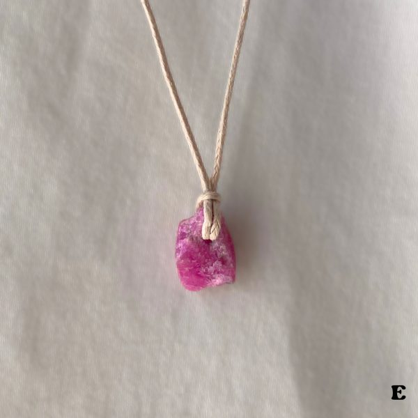 Cobaltian Calcite Necklace Crystal Minimal Necklace Hot Pink Gemstone Layering Necklace Adjustable - Image 4